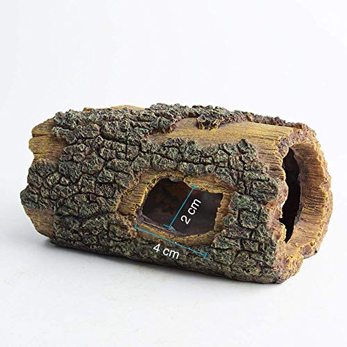 Hygger Decoración Acuario, Cueva Adorno Acuario Resina Hueco Árbol Tronco Decoración Acuarios y Peceras Simulación de Decoración en Madera