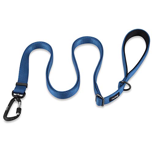 Hyhug Correa de Longitud Ajustable con Nylon Duradero y manija Forrada de Neopreno súper Suave para Perros Uso Diario para Caminar y Entrenamiento Profesional (Ajustable Grande L, Azul clásico)