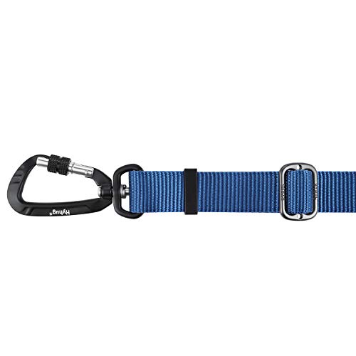 Hyhug Correa de Longitud Ajustable con Nylon Duradero y manija Forrada de Neopreno súper Suave para Perros Uso Diario para Caminar y Entrenamiento Profesional (Ajustable Grande L, Azul clásico)