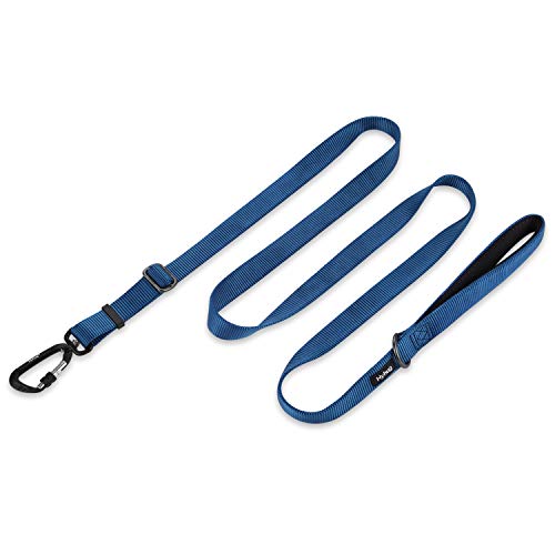 Hyhug Correa de Longitud Ajustable con Nylon Duradero y manija Forrada de Neopreno súper Suave para Perros Uso Diario para Caminar y Entrenamiento Profesional (Ajustable Grande L, Azul clásico)