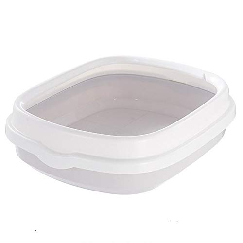 HYISHION Bandeja Higiénica Gatos Gatitos Aseo Arenero Abierto para Mascotas Gatos Bandeja Sanitaria Plástica con Pala, Tamaños Y Colores para Elegir,Gris,XXL