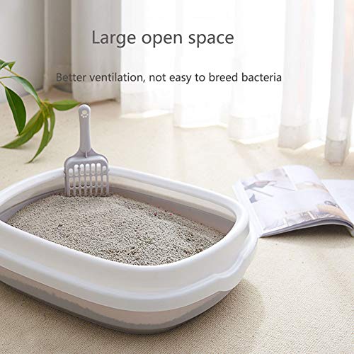 HYISHION Bandeja Higiénica Gatos Gatitos Aseo Arenero Abierto para Mascotas Gatos Bandeja Sanitaria Plástica con Pala, Tamaños Y Colores para Elegir,Rosado,XXL
