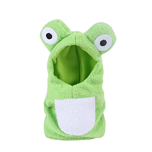 HYRL Disfraz de Loro Divertido Hecho a Mano, Lindo y Creativo Ranas, Sudadera con Capucha, Traje de Vuelo de pájaro, Halloween, Navidad para Periquito, Conure, Cockatiel y Conures (Verde)