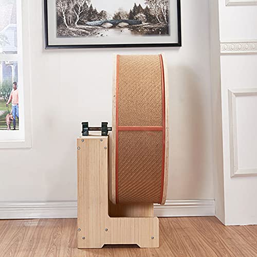 HYRL Rueda de Escalada para Gatos Rueda de Correr para Gatos de Madera Maciza Juguete para prevenir la destrucción de Muebles/aliviar la ansiedad por separación/sobrepeso/ventilación de energía