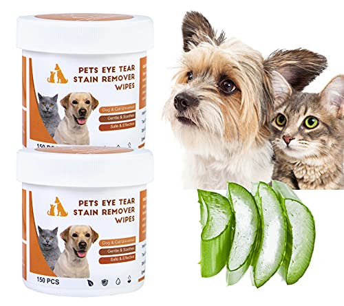 Hywean 300 Piezas de toallitas para Ojos de Perros, Toallitas Perro, Material Suave, Limpieza eficaz, Toallitas para Mascotas por Las Lágrimas de los Ojos de Las Mascotas