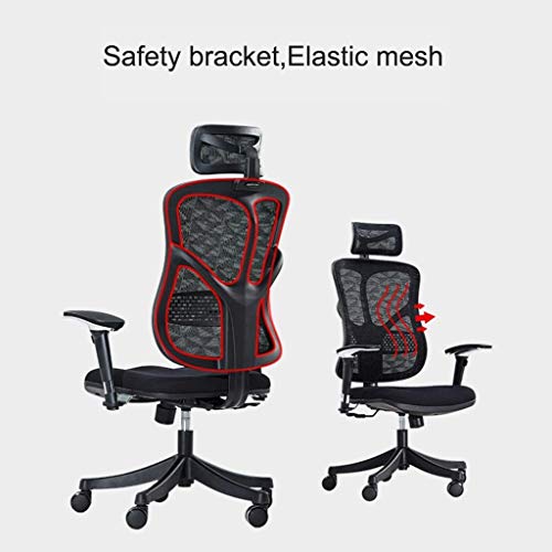 HYY-AA Ergonómica Silla de Oficina, Apoyo for la Cabeza Ajustable/apoyabrazos/Sentado Altura 132 ° Ajuste de reclinación eficiente Trabajo giratoria Silla de tareas - Estudio/Juegos