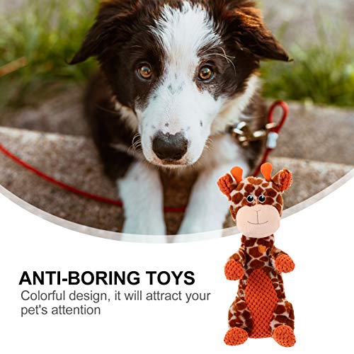 ibasenice de Jirafa Chillona para Mascotas Chillones de Cachorros Juguetes para Masticar Perros de Peluche Dentición Perrito Muñecas de Entretenimiento Que Suenan para Perro Gato