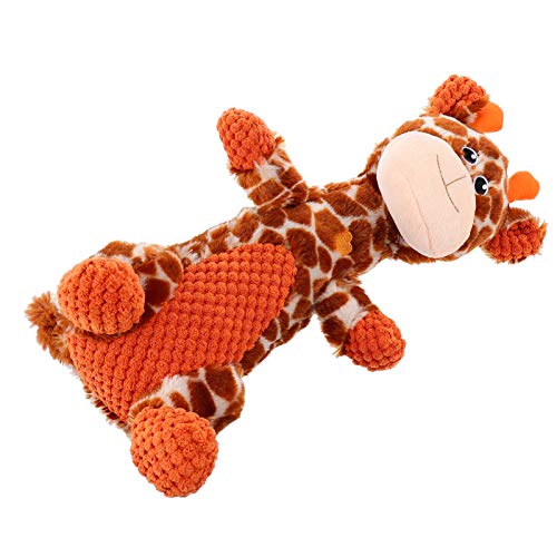 ibasenice de Jirafa Chillona para Mascotas Chillones de Cachorros Juguetes para Masticar Perros de Peluche Dentición Perrito Muñecas de Entretenimiento Que Suenan para Perro Gato