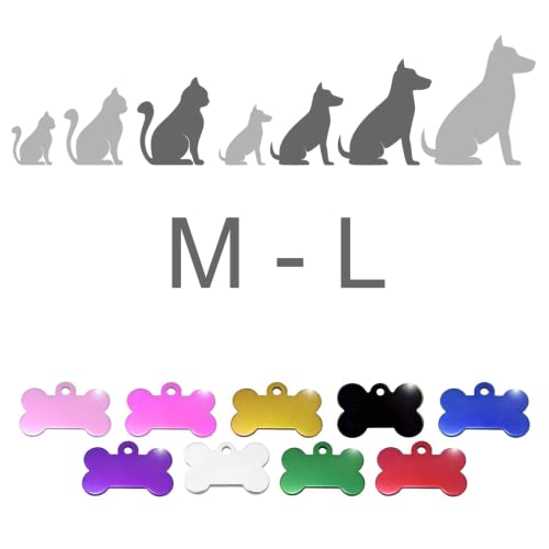 Iberiagifts - Hueso para Mascotas Medianas-Grandes con Estrellas Placa Chapa de identificación Personalizada para Collar Perro Gato Mascota grabada (Dorado)