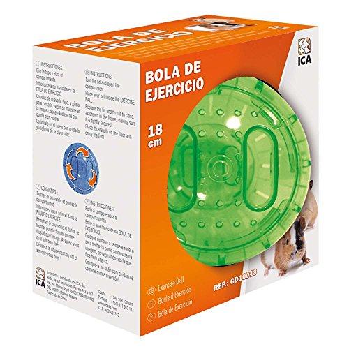 ICA GD10018 Bola de Ejercicios para Roedores, 18 cm,surtido: colores aleatorios