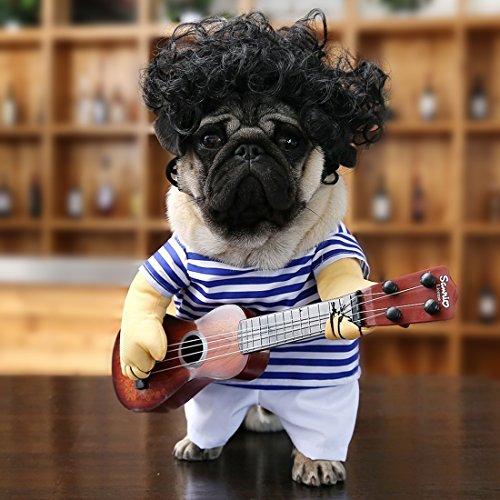 Idefair Guitarra Divertida Disfraces de Mascotas para Perros Perrito Gatos Fiesta de Navidad Disfraz de Halloween