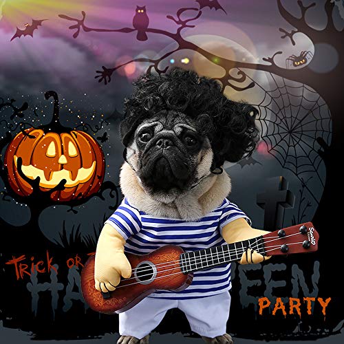 Idefair Guitarra Divertida Disfraces de Mascotas para Perros Perrito Gatos Fiesta de Navidad Disfraz de Halloween