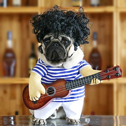 Idefair Guitarra Divertida Disfraces de Mascotas para Perros Perrito Gatos Fiesta de Navidad Disfraz de Halloween