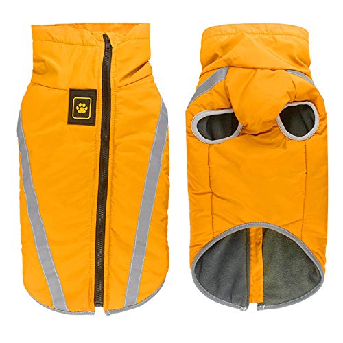Idepet Abrigo Impermeable para Perros Chaqueta cálida de Invierno,Ropa para Mascotas a Prueba Viento Chaqueta para Perros Traje para Perros pequeños medianos Grandes con Orificio para el arnés XL-6XL