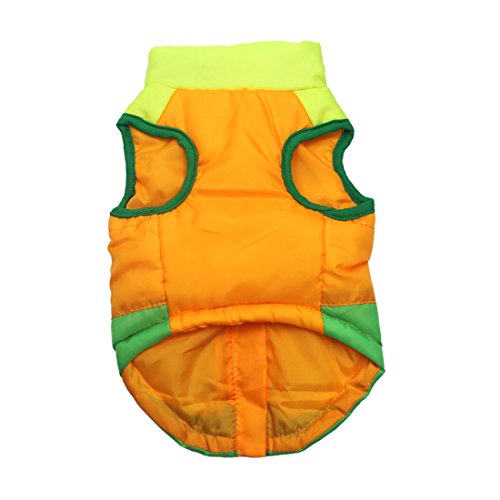 Idepet Mascota Perro Gato Escudo con Correa Ancla Color Patchwork Acolchado Cachorro Chaleco Teddy Chaqueta Chihuahua Disfraces Pug Ropa XS S M L (XS, Verde)