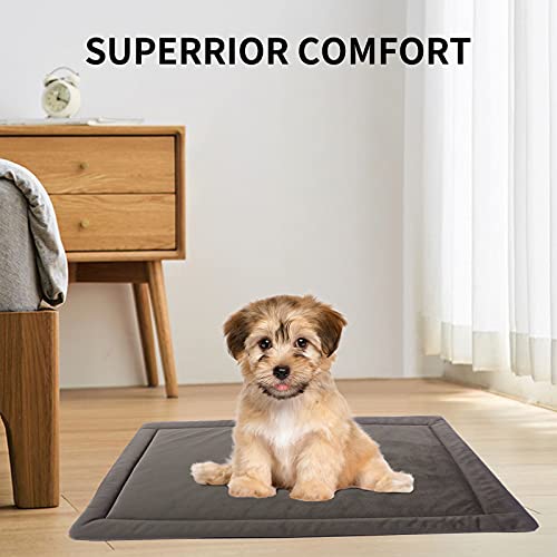 IEUUMLER Colchón Grueso para Perros, Resistente al Agua, para Perros y Gatos Pequeños, Medianos y Grandes FC004 (102*69cm, Light Brown)