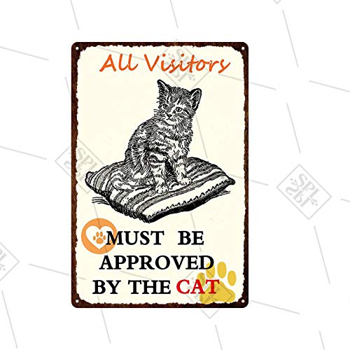 IMIMOEXQ Gato y Perro Letrero de Metal Vintage Placa Linda para Mascotas Nido de Mascotas Panel de la Puerta Decoración Tienda de Mascotas Etiqueta de la Pared Bar Club Decoración 20x30cm 14