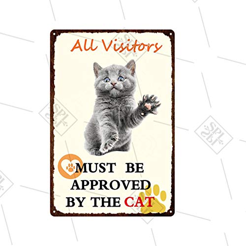 IMIMOEXQ Gato y Perro Letrero de Metal Vintage Placa Linda para Mascotas Nido de Mascotas Panel de la Puerta Decoración Tienda de Mascotas Etiqueta de la Pared Bar Club Decoración 20x30cm 09