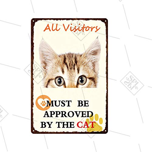 IMIMOEXQ Gato y Perro Letrero de Metal Vintage Placa Linda para Mascotas Nido de Mascotas Panel de la Puerta Decoración Tienda de Mascotas Etiqueta de la Pared Bar Club Decoración 20x30cm 12