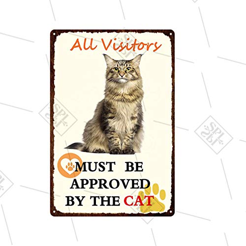 IMIMOEXQ Gato y Perro Letrero de Metal Vintage Placa Linda para Mascotas Nido para Mascotas Panel de la Puerta Decoración Tienda de Mascotas Etiqueta de la Pared Bar Club Decoración 20x30cm 02