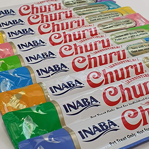 INABA Churu Sticks - Golosinas para Gatos Que se Pueden lamer para Alimentar con la Mano - Delicioso y Saludable refrigerio para Gatos - Atún