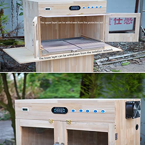 Incubadora De Mascotas Incubadora De Loros De Madera Maciza Sala De Parto De Gatos Casa De Perro Caja De Cría De Polluelos De Aves Jóvenes Caja De Crianza con Cajón Impermeable
