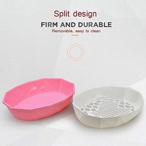 Inodoro Portátil para Mascotas Bandeja de inodoro for mascotas Bandejas de arena for gatos Caja Kit de inodoro WC Kitty for mascotas Lavabo grande de plástico Limpio Conveniente ( Color : Pink )
