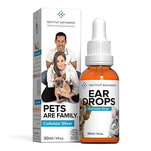 Institut Katharos Gotas limpiadoras de Orejas para Perros y Gatos - Plata coloidal 100% Natural