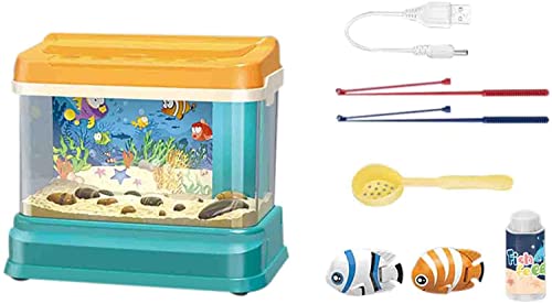 Interruptor de tres velocidades para acuario infantil, fuente de alimentación USB, juguetes para acuario para experiencia de alimentación interactiva, para niños y niñas mayores de 3 años