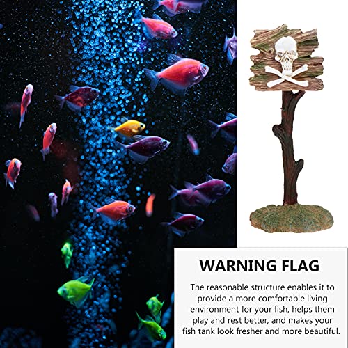 iplusmile - Resina de peces decorativa, diseño de calavera de peces y tanque de pescado, cerdo, acuario, atención, signo de suministros para animales pequeños