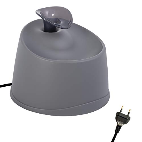 Iris Ohyama, Fuente de agua interior con capacidad 1,2 L, agua perfectamente purificada, filtro de carbón incluido, para perro & gato - Pet Water Fountain PWF-200 - Gris