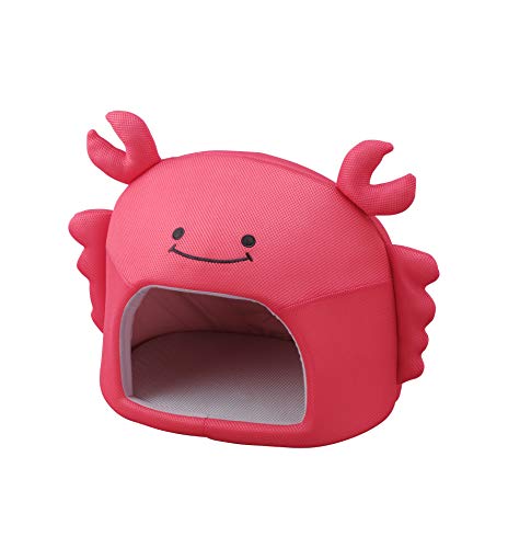 Iris Ohyama, Nicho Cangrejo juguetón para Perros y Gatos en Tela - Pet Bed Crab PCB-20K - Poliéster, Largo 56 x Ancho 36 x Alto 38 cm