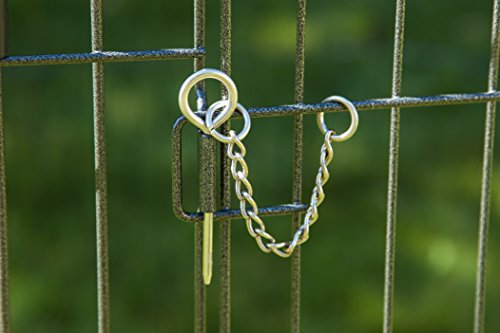 Iris Ohyama, Parque para perros al aire libre / parque para cachorros, 1,7 m², 8 paneles, puerta con pestillo, conectores para un fácil montaje y desmontaje - Wire Pet Circle WPC-36 - Plata