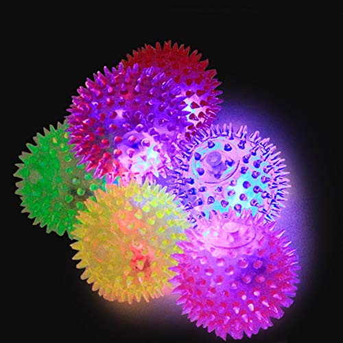 ISAKEN Bola de Juguete para Perros PVC Rebote Bola de Punta, Juguete Mascota Chirrido Juguete, Juguete Persiguiendo rebotar Pelota de Punta, 1PCS (Color al Azar) 6.5CM