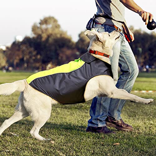 Iseen - Chubasquero impermeable para perros con forro polar suave, para clima frío y a prueba de viento, chaleco reflectante, ropa para perros pequeños, medianos y grandes
