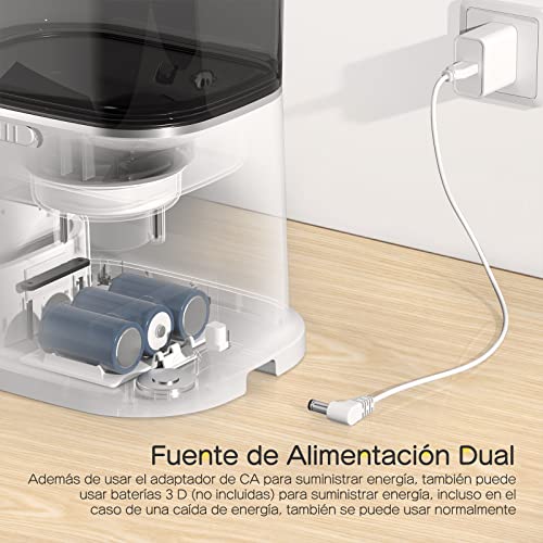 isYoung Comedero Automático 6L de Alimentos para Mascotas Gatos- Dispensador Inteligente de Alimentador para Perros con Grabación de Voz, Control de Porciones de Comida, Cuenco de Acero Inoxidable