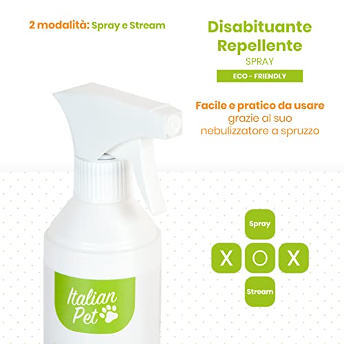 Italian Pet Eco - Disuasor natural para perros, gatos, animales domésticos, repelente para pipas de exterior e interior - Disuasor natural listo para usar - Inofensivo para la salud - 4 botellas
