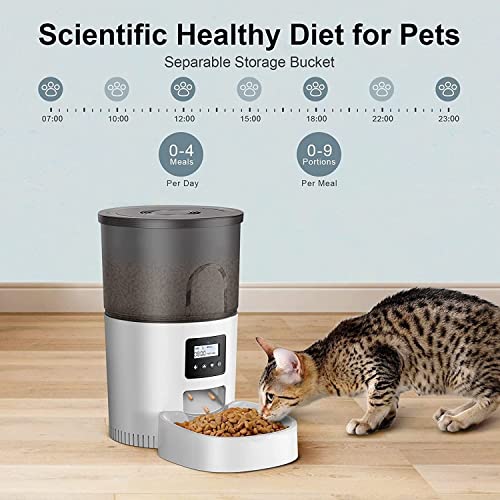 Ives Commercial dispensador de Agua para Mascotas Fuente de Agua con Sensor de Movimiento + alimentador automático de Mascotas con grabadora de Voz Fuente de Gato