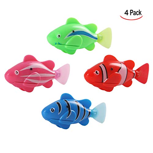 iwobi 4PCS Juguetes para Gatos, Juguete Interactivo para Gatos, Eléctricos Artificiales Peces en Movimiento Gato burlas Juguete
