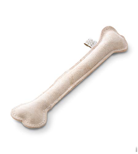 Jack & Russell Huesos de Juguete de Cuero - Huesos de Cuero Natural para Perros - Masticar Cuero Natural - Holmes Bone (Beige)