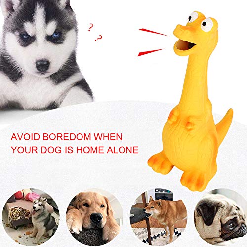 Jacksing Juguete para Perros, Multifuncional, Suave, Incorporado, sonda de látex, Juguetes para Perros, Forma de Dinosaurio para moler los Dientes para Mascotas(Dinosaurio)