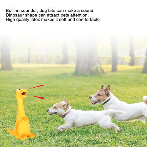 Jacksing Juguete para Perros, Multifuncional, Suave, Incorporado, sonda de látex, Juguetes para Perros, Forma de Dinosaurio para moler los Dientes para Mascotas(Dinosaurio)