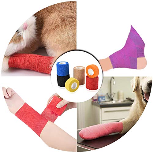 Jalan Vendajes autoadhesivos, Vendaje elástico Veterinario para muñecas, esguinces de Tobillo e hinchazón, Colores Surtidos