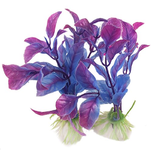 Jardin plástico Acuario Planta, de 2 Piezas, Azul y Morado