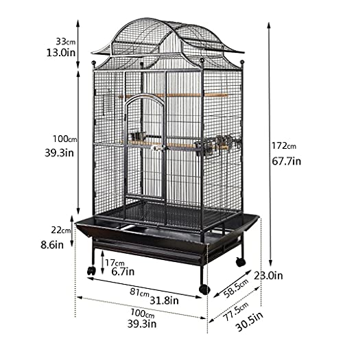 Jaula de Pájaros Caja de pájaros grande para el hogar Cockatiel Black Cockatiel CAGE CON CUP DE ALIMENTACIÓN CAJA DE CAZA DE CAZA ADECUADA PARA BLACKS OF BIANDS Jaula para Pájaro Pajarera Periquito Ca