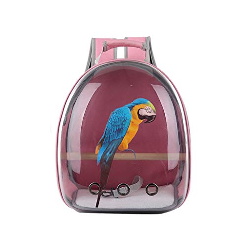 Jaula de pájaros Pet Carrier Mochila, Ave Perro Portador del Gato Mochila del Hombro, Innovador Espacio de visión panorámica portátil Cápsula Mascota Jaula para Loros (Color : F)