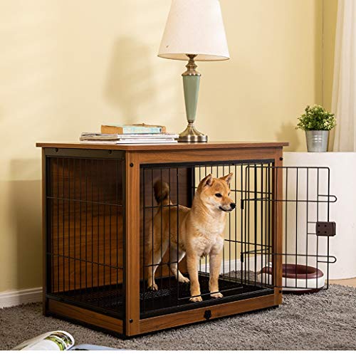 Jaula de perro Cajón mascota Mesa auxiliar de madera jaula de perro mascota cerca del perro de interior de la jaula perro de la casa Cama del gato del conejo Perrito y animales pequeños. ( Size : L )