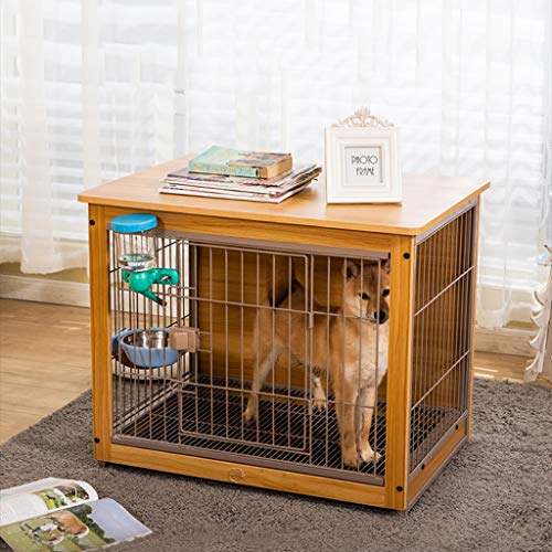 Jaula de perro Cajón mascota Mesa auxiliar de madera jaula de perro mascota cerca del perro de interior de la jaula perro de la casa Cama del gato del conejo Perrito y animales pequeños. ( Size : L )