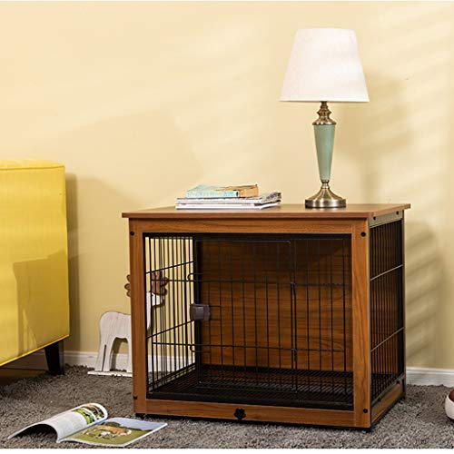 Jaula de perro Cajón mascota Mesa auxiliar de madera jaula de perro mascota cerca del perro de interior de la jaula perro de la casa Cama del gato del conejo Perrito y animales pequeños. ( Size : L )