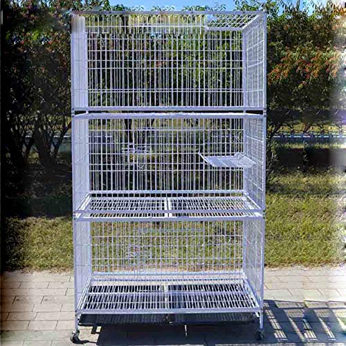 Jaula Para Gatos Jaula Para Gatos De Cría En Villa De 3 Niveles Mascota Con Plataforma De Partición Jaula De Exhibición Trenza De Alambre Tubo Cuadrado De Gran Tamaño Jaula Para Mascotas De Villa